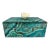 Vintage Faux Malachite Box With Crystal Finial For Sale