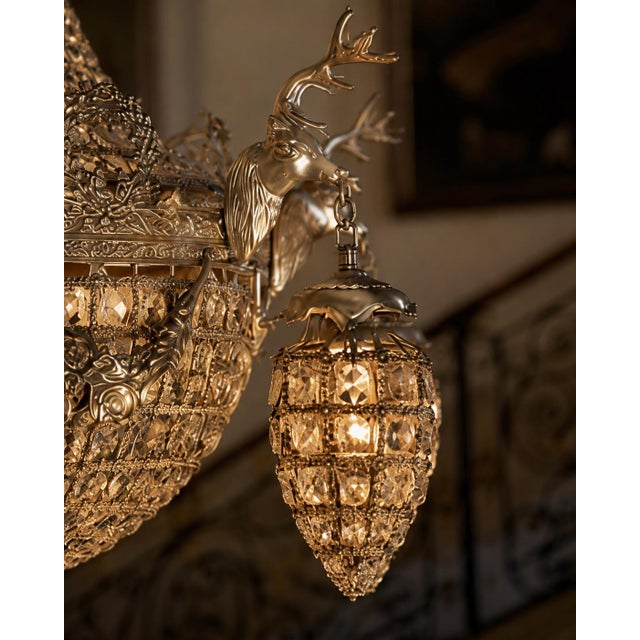 1980 French Artisan Louis XVI Silver Bronze Chandelier For Sale - Image 9 of 17