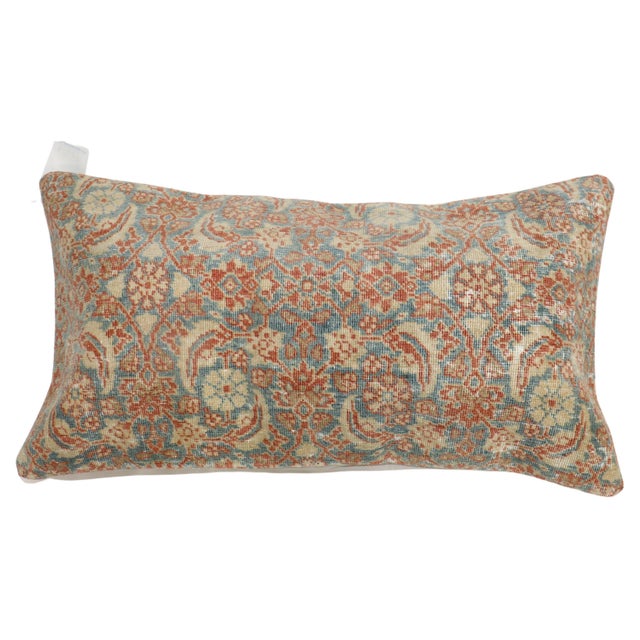 Pillow made from a finely woven persian senneh rug. Measures: 14'' x 26''.