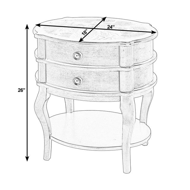 Charming in every curve, the Butler Specialty Company Ethel Oval Accent Table infuses your space with timeless elegance....