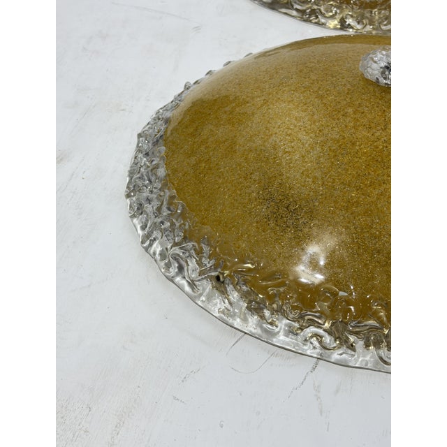Gold Large Gold Murano Glass Ceiling Lights, 1980s., Set of 2 For Sale - Image 8 of 11