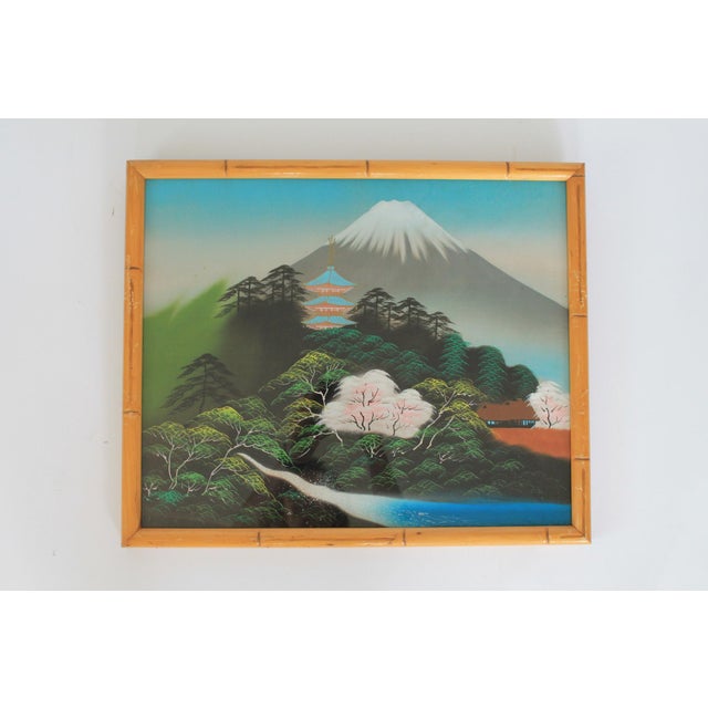 Japanese Vintage Hand-Painted Japanese Landscape Artworks on Silk S/3 For Sale - Image 3 of 8