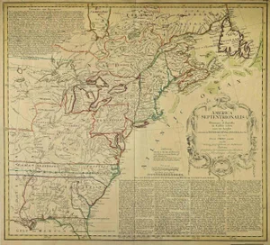 Map of North America Etching, 19th Century