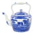 Antique Oversized English Blue and White Porcelain Tea / Coffee Pot For Sale