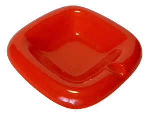 Mid-Century Modern Italian Red Ceramic Ashtray, 1960s