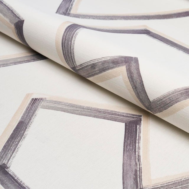 Schumacher SAMPLE - Schumacher Enzo Print Fabric In Graphite For Sale - Image 4 of 4