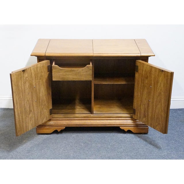 Stanley Furniture Walnut Italian Mediterranean Style 62" Flip Top Server Buffet For Sale - Image 12 of 18