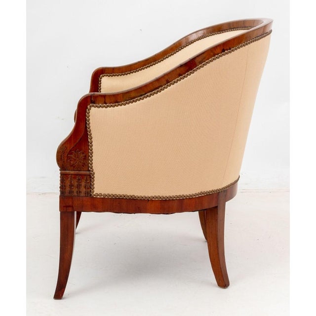 Biedermeier Upholstered Fruitwood Tub Chair For Sale - Image 4 of 6
