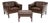 Vintage Danish Leather Armchairs and Ottoman attributed to Georg Thams for Grant Mobelfabrik, 1960s, Set of 3 For Sale
