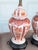 Asian Pair of Vintage Porcelain Ginger Jar Table Lamps Wood Base 1950s Red Orange For Sale - Image 3 of 6