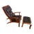 Thomas Moser Cherry Wood & Leather Lounge Chair With Ottoman For Sale