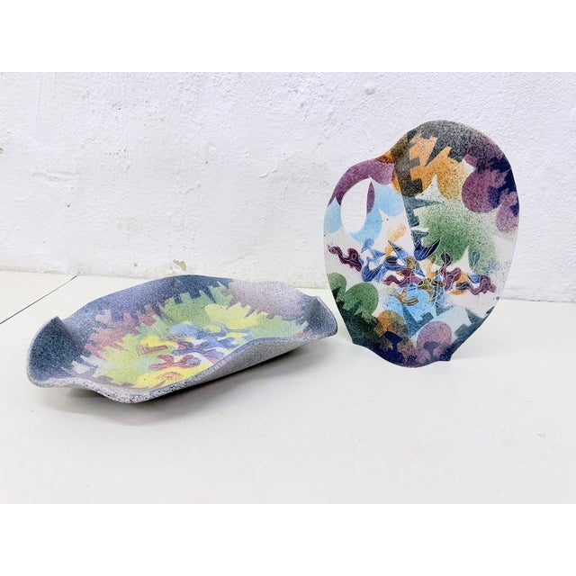 Postmodern Studio Art Ceramics Vase and Bowl by Jana & Majk, 1980s, Set of 2 For Sale - Image 17 of 17
