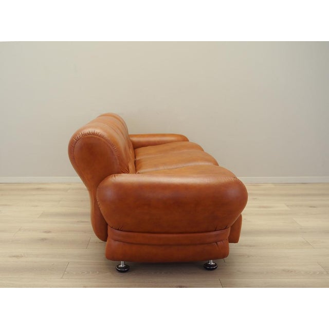 Italian Red Leather Sofa, Italy, 1970s For Sale - Image 6 of 14