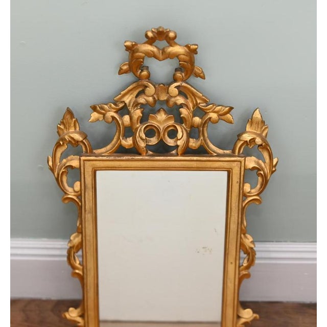 Vintage Italian Rococo Mirror Giltwood For Sale - Image 4 of 4
