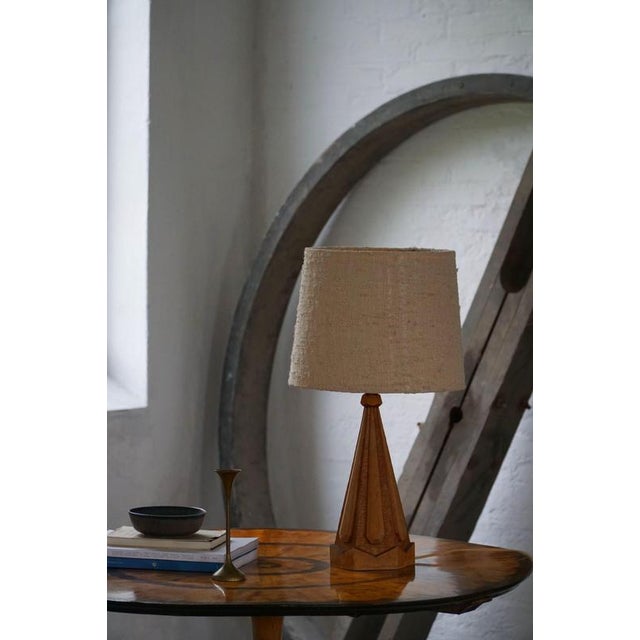 Scandinavian Modern Sculptural Hand-Carved Wooden Table Lamp, Denmark, 1970s For Sale - Image 12 of 13