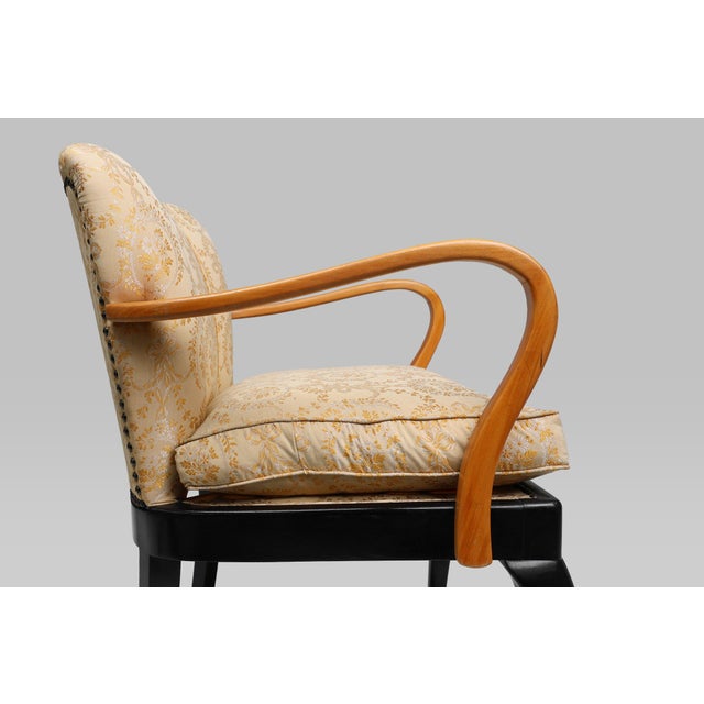Art Deco Armchair in Beech, France, 1940s For Sale - Image 4 of 15