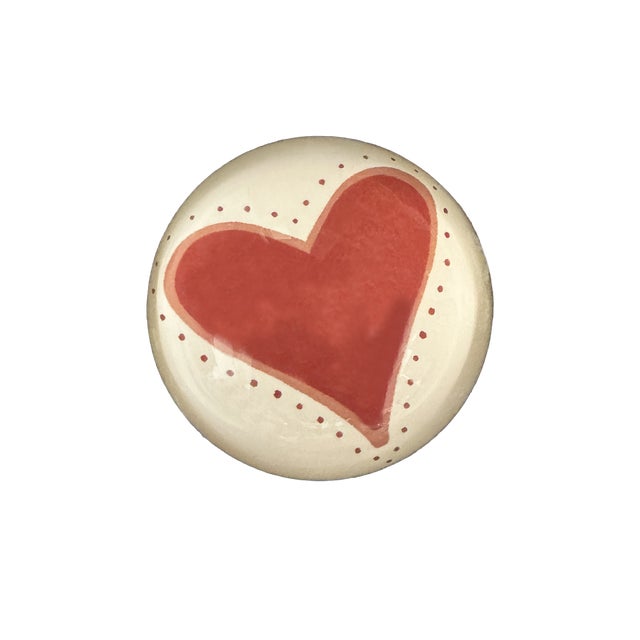 Red Big Heart Decoupage Paperweight | Lizzet Frausto For Sale