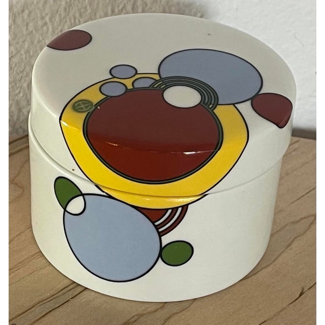 Mid-Century Modern 1990s Cabaret by Tiffany Frank Lloyd Wright-Inspired Sugar Bowl/Trinket Box With Lid For Sale - Image 3 of 7