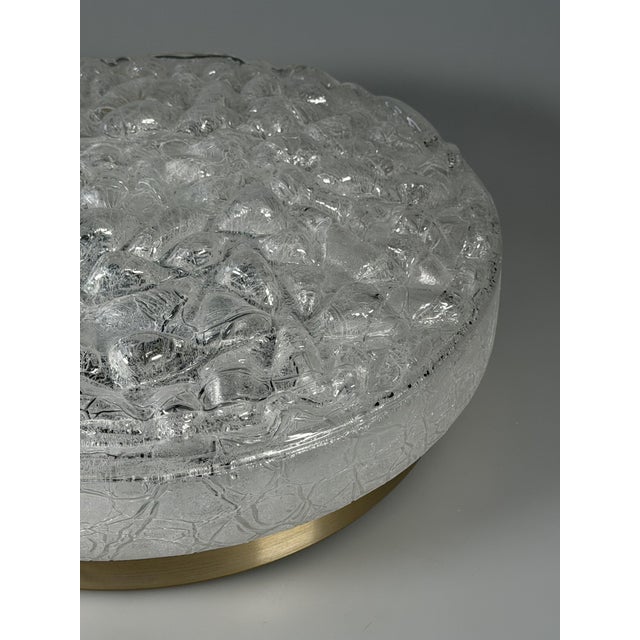 Space Age Ceiling Lamp in Ice Glass from Doria Leuchten, Germany, 1970s For Sale - Image 6 of 18