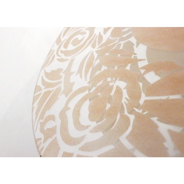 Art Deco Chandelier with Discs Decorated with Stylized Roses in Pink Granite, 1940s For Sale - Image 13 of 13