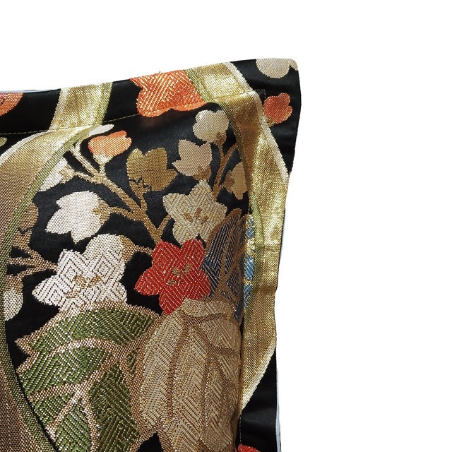 Japanese Silk Obi Bolster Pillow, Hand-Crafted, 1920s For Sale - Image 14 of 15