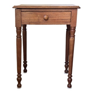 1850s American Primitive Honey Wood Accent Table With Sheraton Legs For Sale