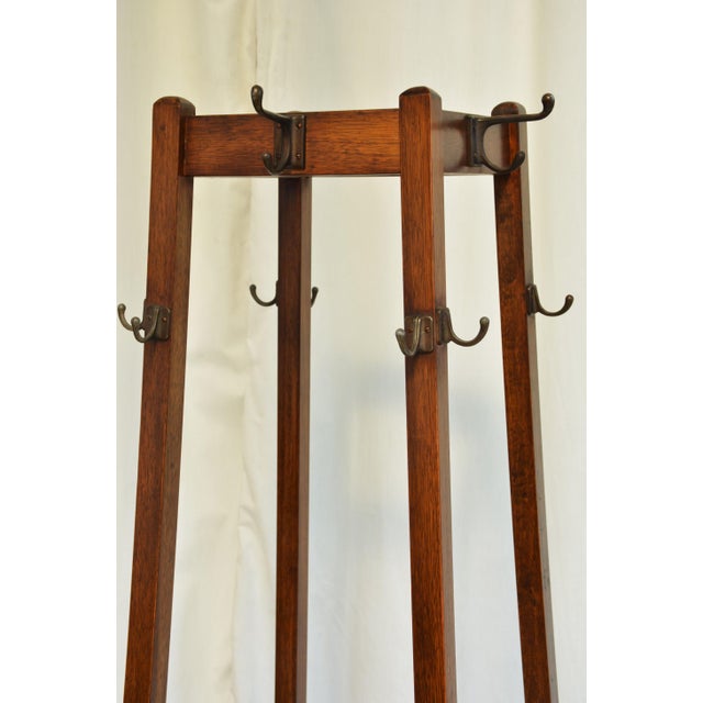 Antique English Arts and Crafts Hall Stand Coat Stand Rack, 1900 For Sale - Image 8 of 18