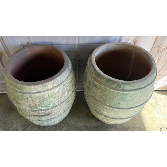 Mediterranean Barrel Olive Jars, Patinated Terracotta For Sale - Image 4 of 13