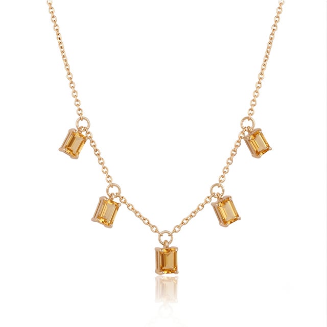 Elevate your jewelry collection with this exquisite gemstone necklace. Expertly crafted in 18K gold plating over 925...