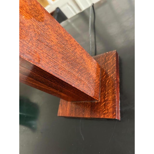 Brown Wood Table Lamp, 1970s For Sale - Image 8 of 11