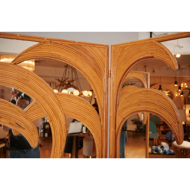 Mirrored Screen with Bamboo Palm Trees from Vivai Del Sud, 1970 For Sale - Image 6 of 7
