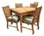 Faux Bamboo Table Set, Mahjong, Card/Game Table With 4 Chairs. Fully Refurbished With New Upholstery. For Sale