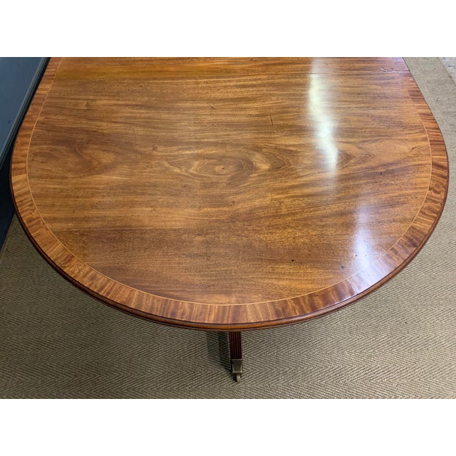 Large Twin Pillar Mahogany Dining Table, 1910 For Sale - Image 9 of 18