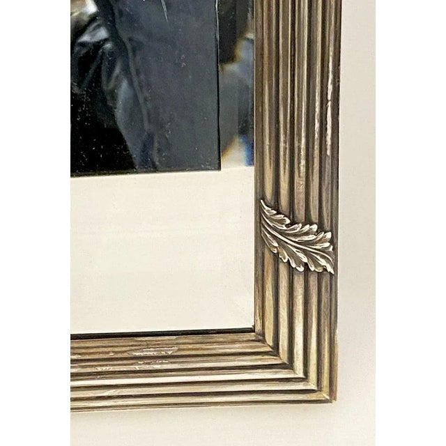 Silver French Silver Vanity or Standing Table Mirror With Beveled Glass For Sale - Image 8 of 13