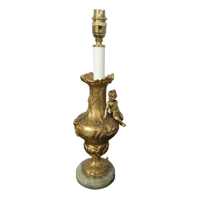 Ormolu Cherub Lamp, 1900s For Sale