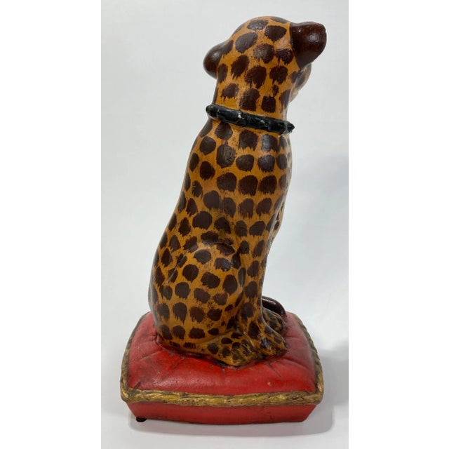 Ceramic Antique Handmade Ceramic Spotted Cat Figure For Sale - Image 7 of 10