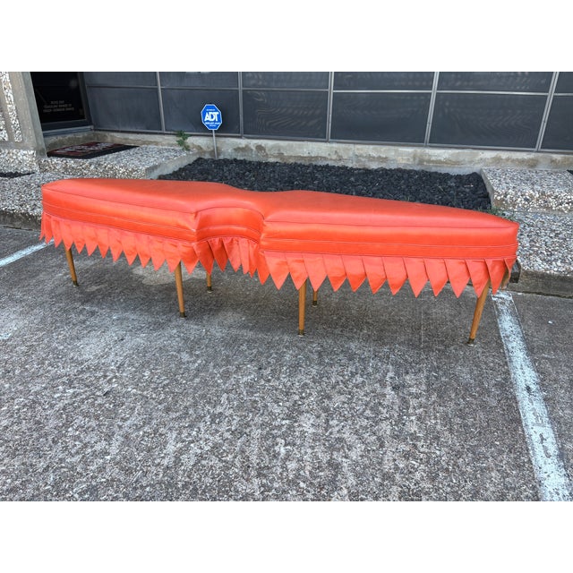 Orange Long Mid-Century William Haines Arrowhead Bench For Sale - Image 8 of 13