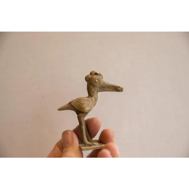 Vintage African Imperfect Crowned Bird Figurine For Sale - Image 4 of 5