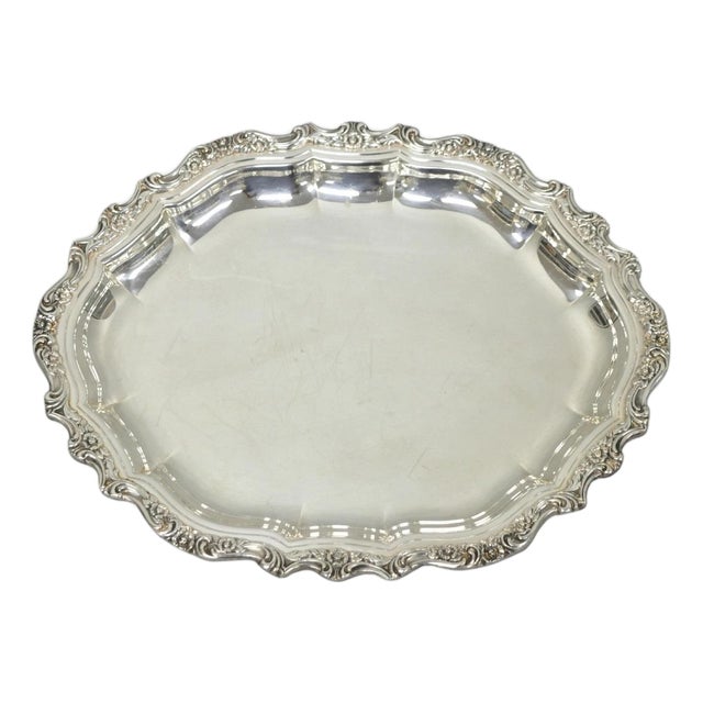 Mid 20th Century International Silver "Countess" Silver Plated Small Bar Tray Serving Platter For Sale