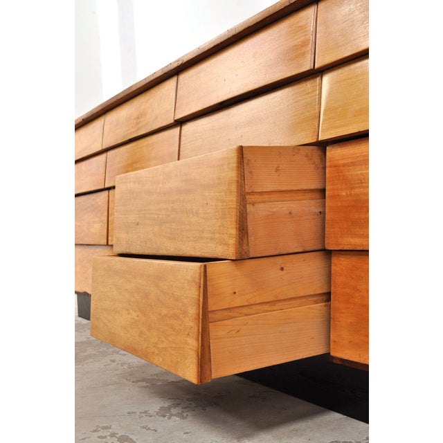 Large Vintage Chest of Drawers in Beech, 1950s For Sale - Image 13 of 14