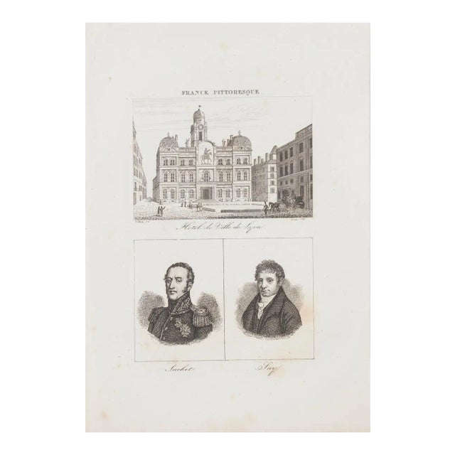 Unknown, Portraits and Cityscape, Lithograph, 19th Century For Sale