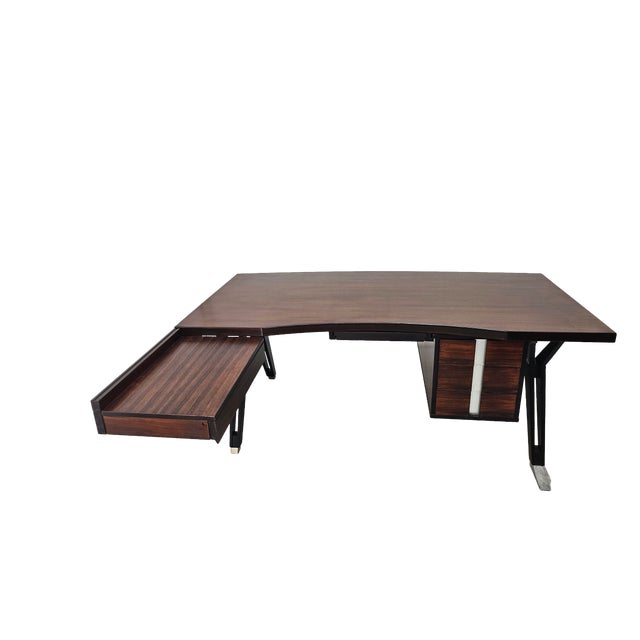 Mid-Century Modern Ico Parisi Rosewood Desk for Mim, Italy, Circa 1958 For Sale - Image 3 of 18