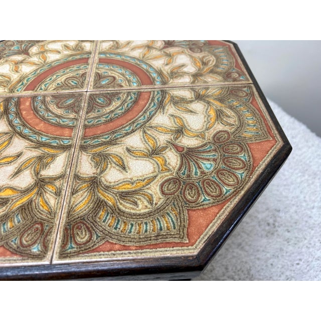 1960s 1960s Mid Century Table With Custom Octagon Tile Top For Sale - Image 5 of 12