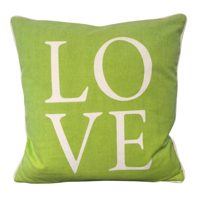Love Green White Decorative Pillow Chairish