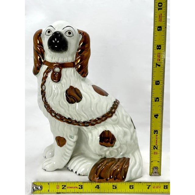 Set of 4 Antique Mid 19th Century Copper Luster Decorated English Staffordshire Pottery Dogs - Spaniels For Sale - Image 12 of 12