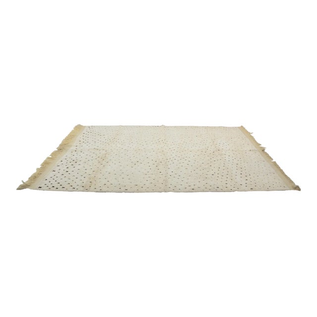 Angora Dots Design Wool Natural Oversize Turkish Rug For Sale