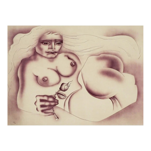 Jorge Dumas Female Nude With Rose Lithograph