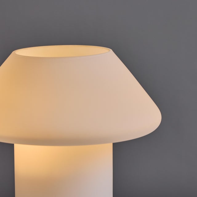 1960s Sculptural Opaline Glass Table Lamp Attributed to Lisa Johansson Pape For Sale - Image 9 of 12