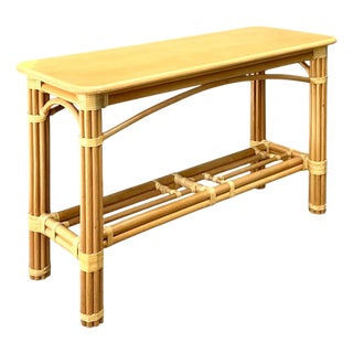 Vintage Rattan Console Table For Sale