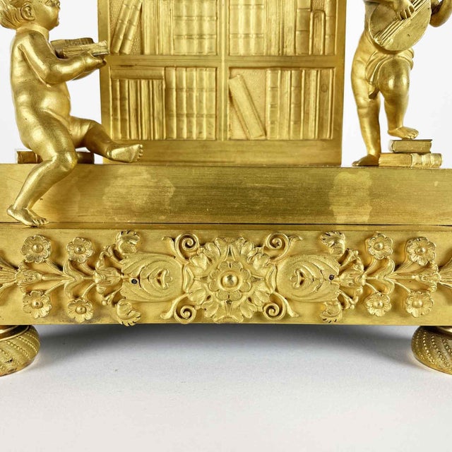 Traditional Antique Gilded Bronze Table Clock, 1800s For Sale - Image 3 of 15